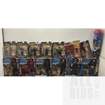 Large Collection Of Marvel Toys and Figurines Including Pop, Hasbro and Hot Wheels