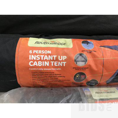 Adventuridge 6 Person Tent, Self Inflating Mat and Two Chairs