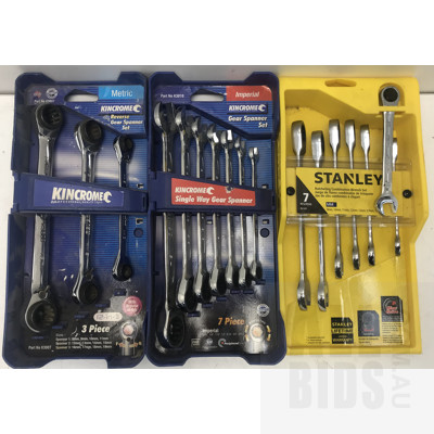 Kincrome and Stanley Ratchet Spanner Sets