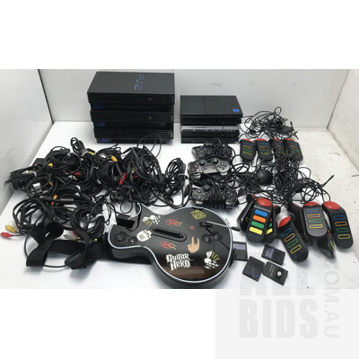 Play Station 2 Consoles With Accessories -Lot Of 8