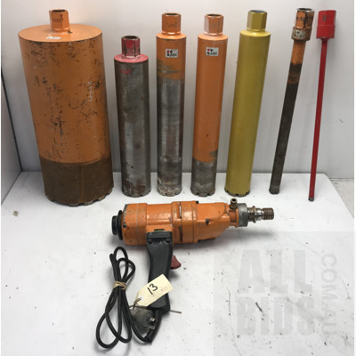 Chicago 1500W Wet/Dry Core Drill With 7 Core Drill Bits