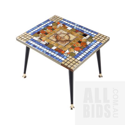 Retro Tile Mosaic Top Coffee Table