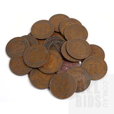 Collection of 23 Australian Pennies 1911-1936