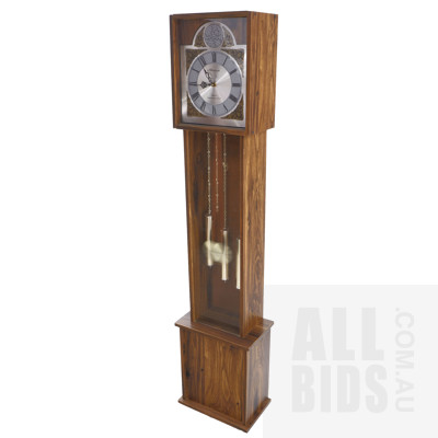Vintage Wentworth Quartz westminster Chime Grandfather Clock with Timber Case