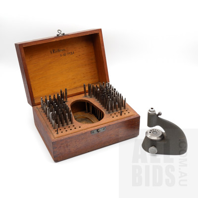 Vintage Jewellers/Watchmakers Punch Tool in Original Fitted Box with a Large Selection of Punch Dies