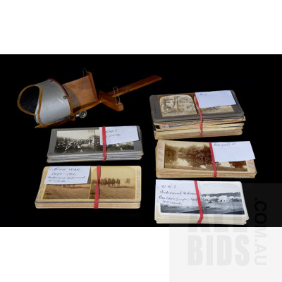 Vintage Stereoscope with Collection Australian and Boer War, WW1 and New Zealand Slides