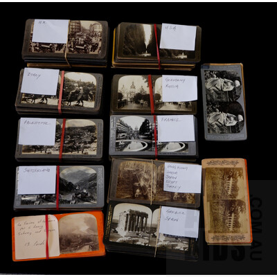 Large Collection Antique European, Asian, American and More Stereoscope Slides