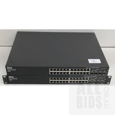 Dell PowerConnect 6224 24-Port Managed Gigabit Ethernet Switch - Lot of Two