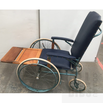 Vintage Reedtex Wooden And Leather Wheelchair