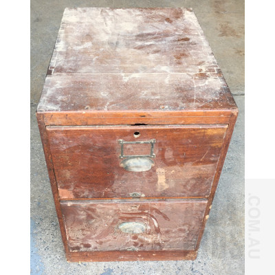 Timber Two Drawer Filing Cabinet