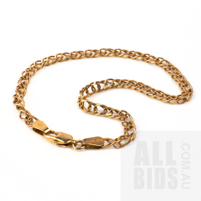 9ct Yellow Gold Filed Double Curb Link Bracket, 3.6g