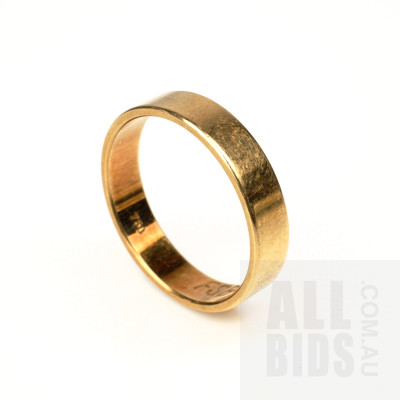 18ct Yellow Gold Wedding Ring, 3.2g