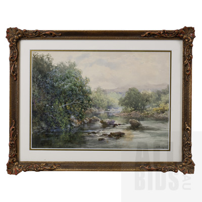 W. J. Wadham (1864-1950), Untitled (River Scene), Watercolour, 23 x 33 cm