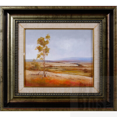 Robert Todonai (born 1963), Untitled (Landscape View With Tree), Oil on Canvas, 20 x 24 cm