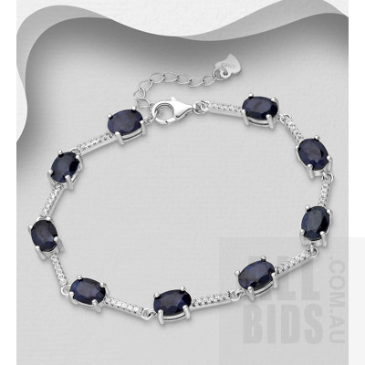 Sterling Silver Sapphire-set Bracelet