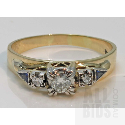 18ct Gold Diamond & Sapphire Ring