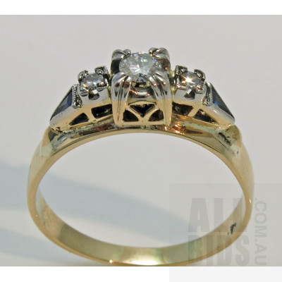 18ct Gold Diamond & Sapphire Ring