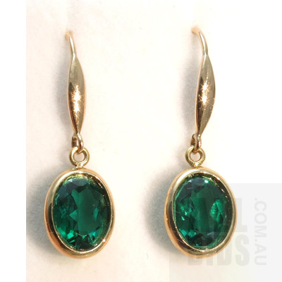 9ct Gold Emerald Earrings