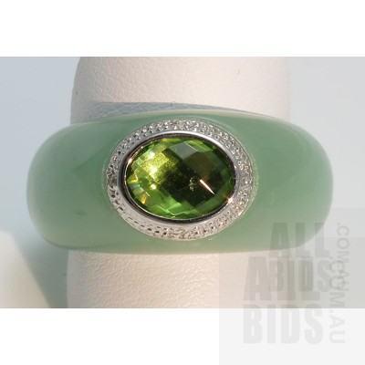 Green Jade & Peridot Ring