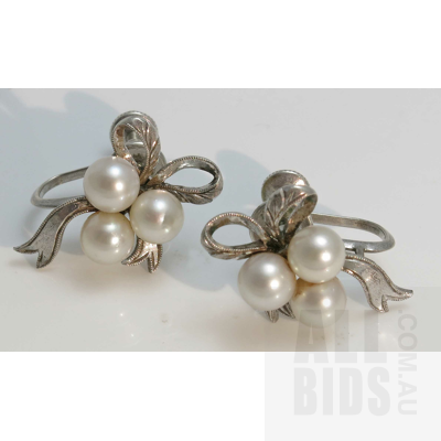 Vintage Mikimoto Silver Earrings