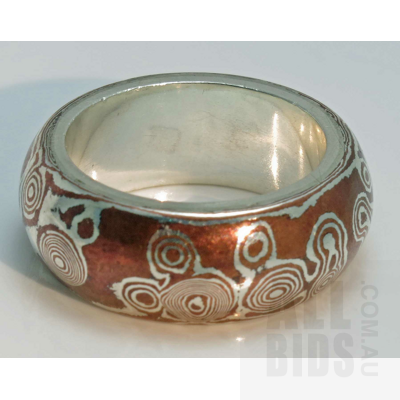 Mokume Gane Japanese laminated mixed metal style Ring