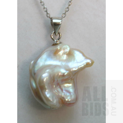 Large Baroque Cultured Pearl Pendant