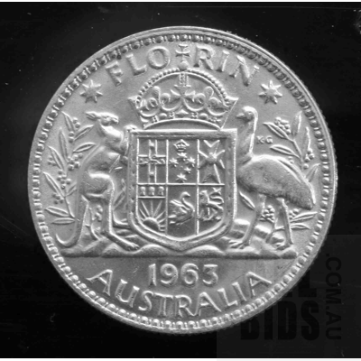AUSTRALIA: Silver Florin 1963 QE II