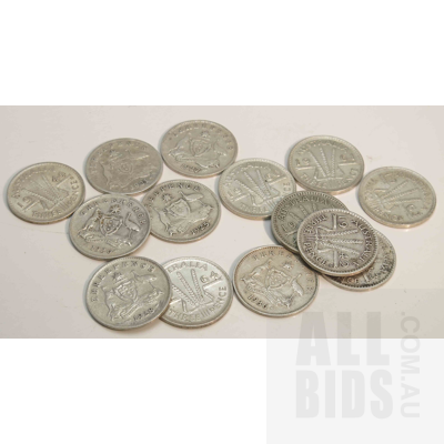 AUSTRALIA: Collection of Silver 3ds 1921-1964