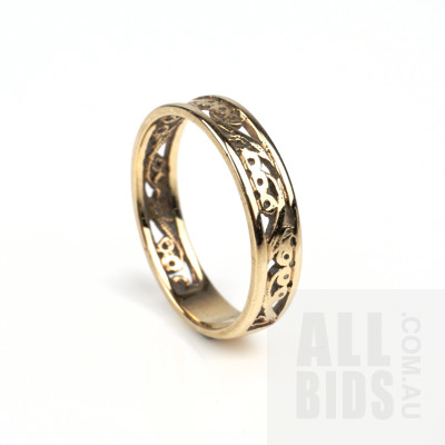 9ct Yellow Gold Fancy Band, 1.8g