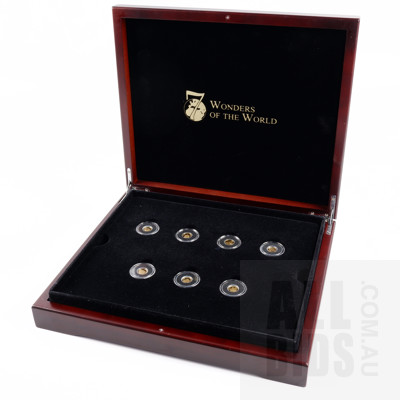 Macquarie Mint Seven Wonders of the World 2011, 7 .585 Gold Proof Coins Complete Set