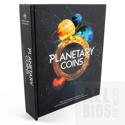 Ram Planetary Coins Set, Ten Coloured Coins in an Astronomical Pop Up Solar System