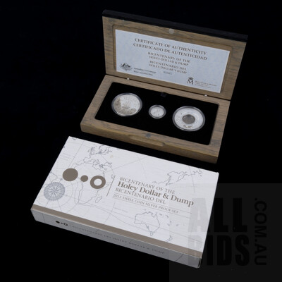 RAM Bicentenary of the Holey Dollar and Dump 2013 Three Coin Silver Proof Set