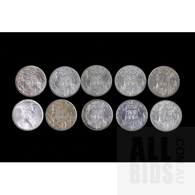 10 1966 Round 50 Cent Coins