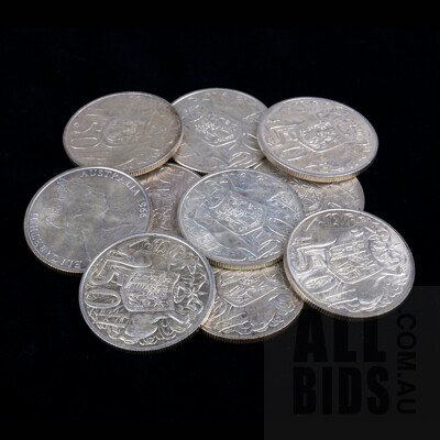 Ten 1966 Silver Round 50c Coins