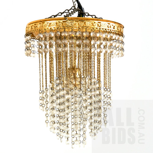 Retro Metal Chandelier with Glass Drops