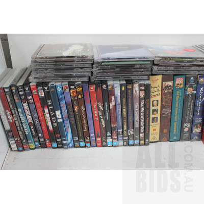 Selection of DVD's, CD's and VHS Videos - Lot of 130