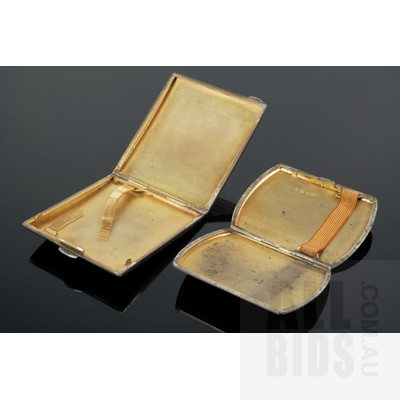 Two Sterling Silver Cigarette Cases, Birmingham, Early to Mid 20th Century, 191g