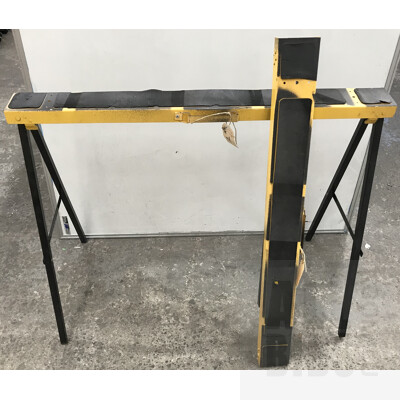 Pair Of Folding Metal Work Horse Stands