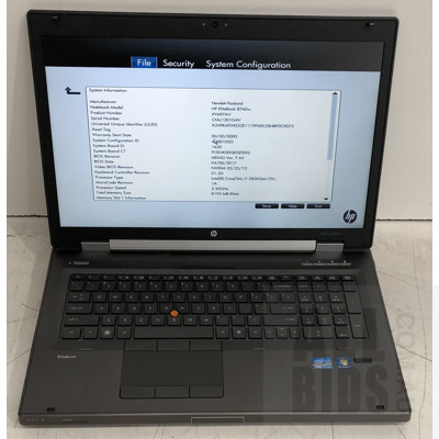 HP EliteBook 8760w 17-Inch Intel Core i7 (2820QM) 2.30GHz CPU WorkStation Laptop