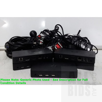 Dell (D3100) UHD 4K USB 3.0 Docking Station with Power Supply and USB-B 3.0 Cable- Lot of 5