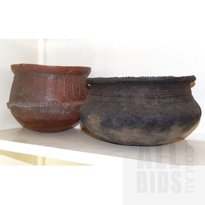 Two Antique South East Asian Earthenware Pots