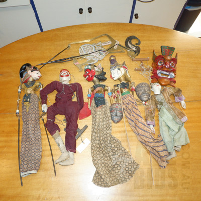 Collection of Indonesian Wayang Golek and Marionettes