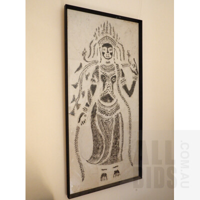 Framed South East Asian Temple Rubbing