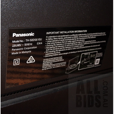 Panasonic Digital Television, Model TH-50DS61OU with Samsung DVD Player