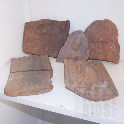 South East Asian Moulded Terracotta and Earthenware Buddhist Votives
