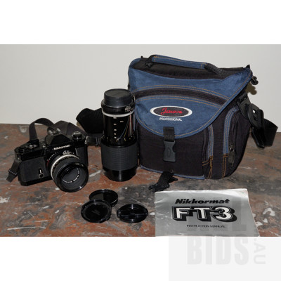 Nikkormat FT3 Camera, Bag and 80-200mm Lens