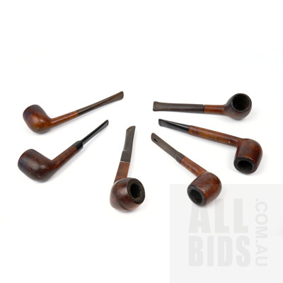 Six Vintage Pipes - Some with Bakelite Handles