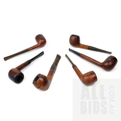 Six Vintage Pipes - Some with Bakelite Handles