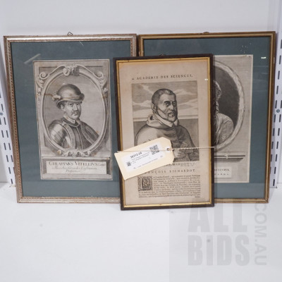 Three Vintage Framed European Lithographic Bookplates (3)