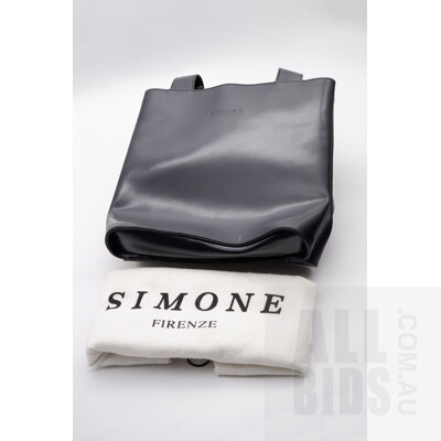 Black Simone Firenze Leather Bucket Bag with Original Slip Bag